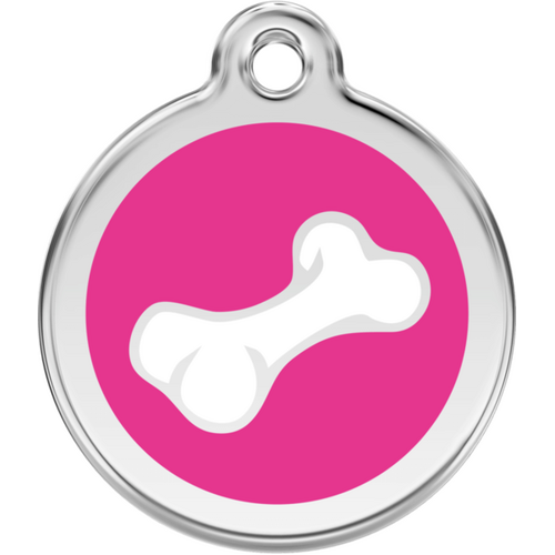 Red Dingo 2D Bone Tag Hot Pink - Lifetime Guarantee - Lifetime Guarantee - Cat, Dog, Pet ID Tag Engraved