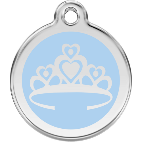 Red Dingo Enamel Crown Tag Light Blue- Lifetime Guarantee - Cat, Dog, Pet ID Tag Engraved