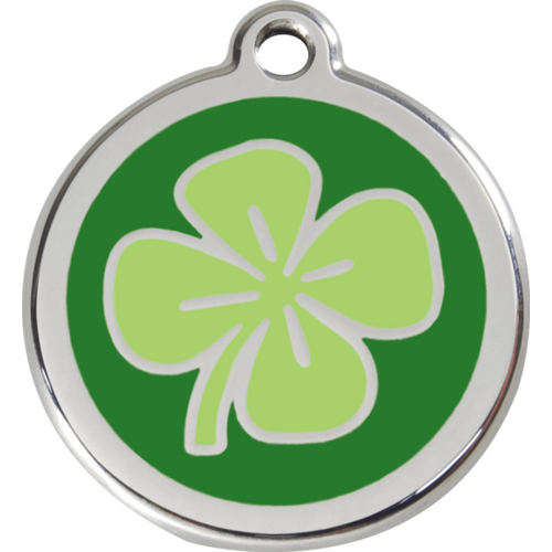 Red Dingo Clover Green Tag - Lifetime Guarantee - Cat, Dog, Pet ID Tag Engraved