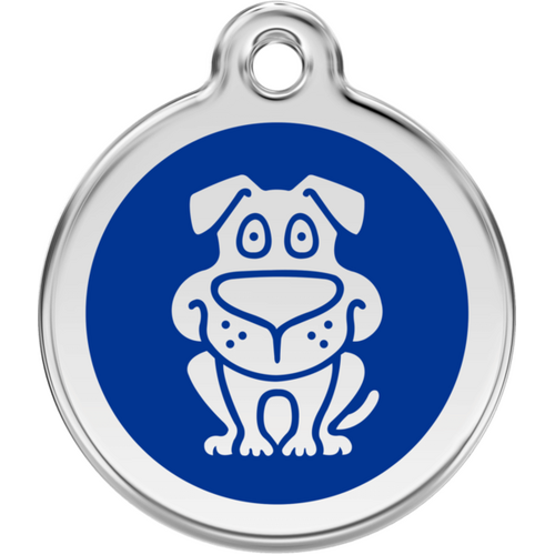 Red Dingo Enamel Dog Tag - Dark Blue - Lifetime Guarantee - Cat, Dog, Pet ID Tag Engraved