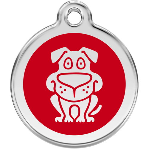 Red Dingo Enamel Dog Tag - Red - Lifetime Guarantee - Cat, Dog, Pet ID Tag Engraved