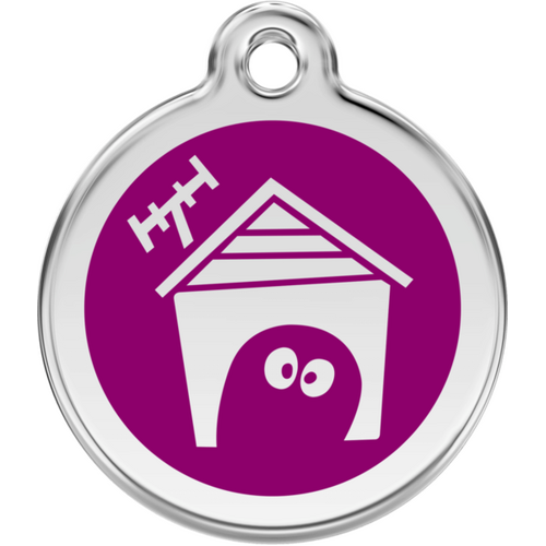 Red Dingo Dog Enamel House Tag - Purple - Lifetime Guarantee - Cat, Dog, Pet ID Tag Engraved