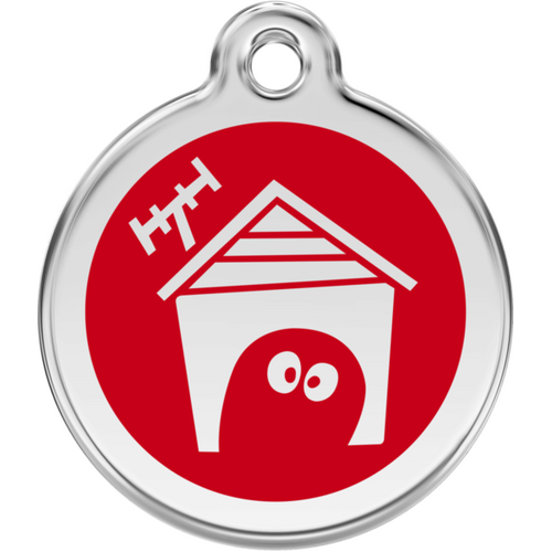 Red Dingo Dog Enamel House Tag - Red - Lifetime Guarantee - Cat, Dog, Pet ID Tag Engraved