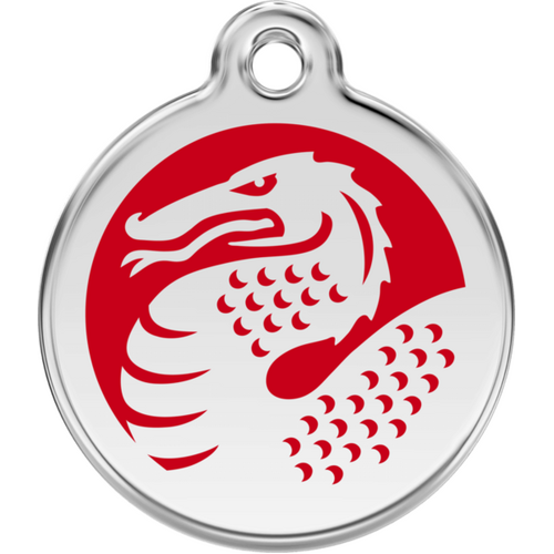 Red Dingo Red Dragon - Lifetime Guarantee - Cat, Dog, Pet ID Tag Engraved