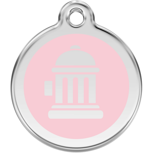 Red Dingo Fire Hydrant Pink Tag - Lifetime Guarantee - Cat, Dog, Pet ID Tag Engraved