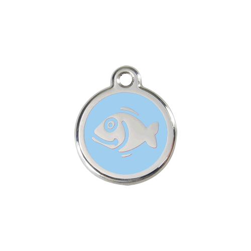 Red Dingo Enamel Fish Tag - Light Blue - Lifetime Guarantee - Small