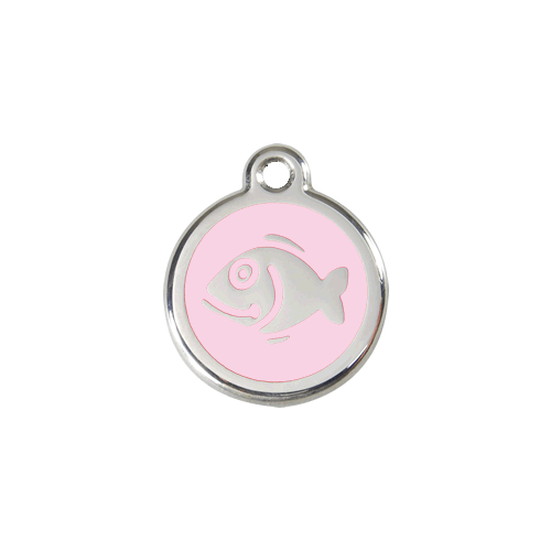 Red Dingo Enamel Fish Tag - Pink - Lifetime Guarantee - Small