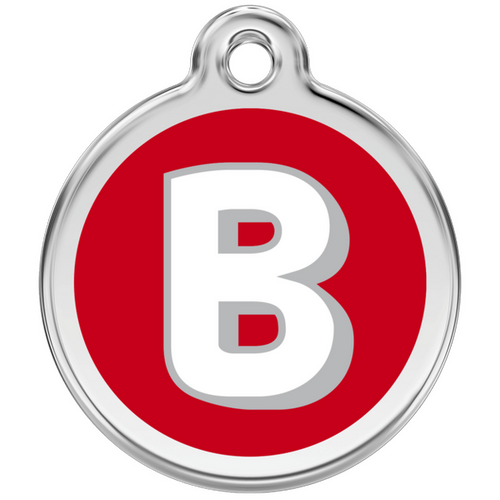 Red Dingo Alphabet &quot;B&quot; - Lifetime Guarantee - Cat, Dog, Pet ID Tag Engraved