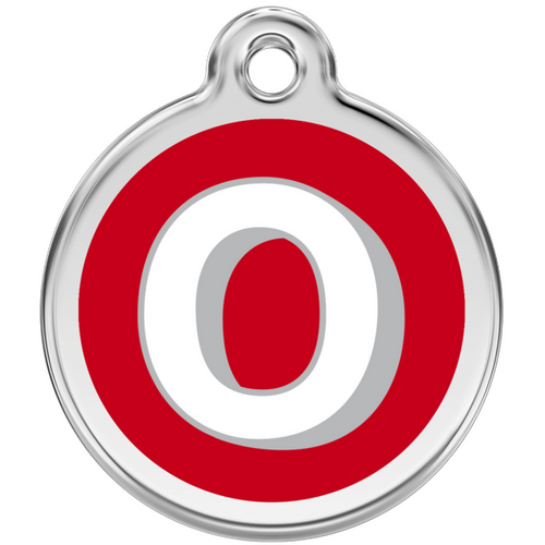 Red Dingo Alphabet &quot;O&quot; - Lifetime Guarantee - Cat, Dog, Pet ID Tag Engraved