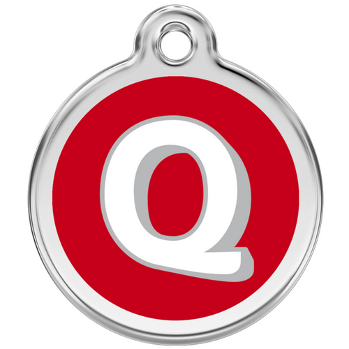 Red Dingo Alphabet &quot;Q&quot; - Lifetime Guarantee - Cat, Dog, Pet ID Tag Engraved