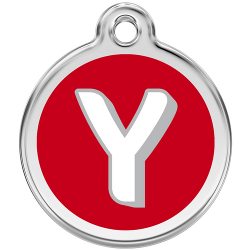 Red Dingo Alphabet &quot;Y&quot; - Lifetime Guarantee - Cat, Dog, Pet ID Tag Engraved