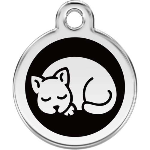 Red Dingo Enamel Kitten Tag - Black - Lifetime Guarantee - Cat, Dog, Pet ID Tag Engraved