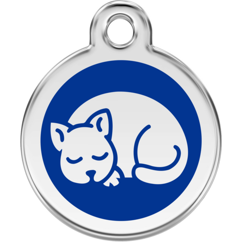 Red Dingo Enamel Kitten Tag - Dark Blue - Lifetime Guarantee - Cat, Dog, Pet ID Tag Engraved