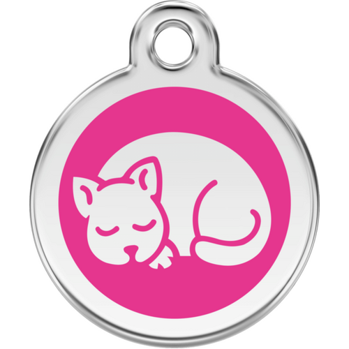 Red Dingo Enamel Kitten Tag - Hot Pink - Lifetime Guarantee - Cat, Dog, Pet ID Tag Engraved