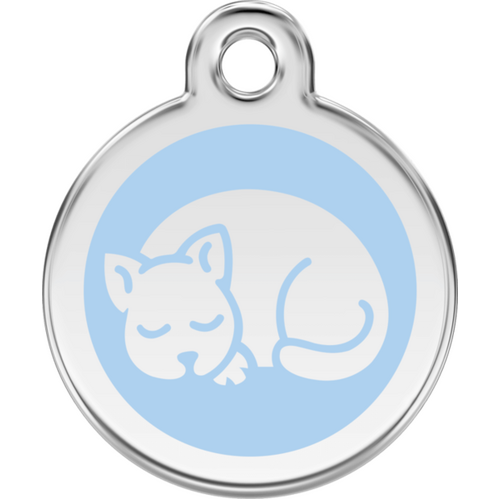 Red Dingo Enamel Kitten Tag - Light Blue - Lifetime Guarantee - Cat, Dog, Pet ID Tag Engraved