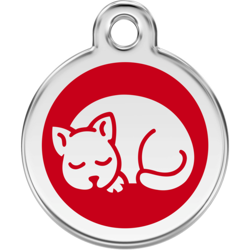 Red Dingo Enamel Kitten Tag - Red - Lifetime Guarantee - Cat, Dog, Pet ID Tag Engraved