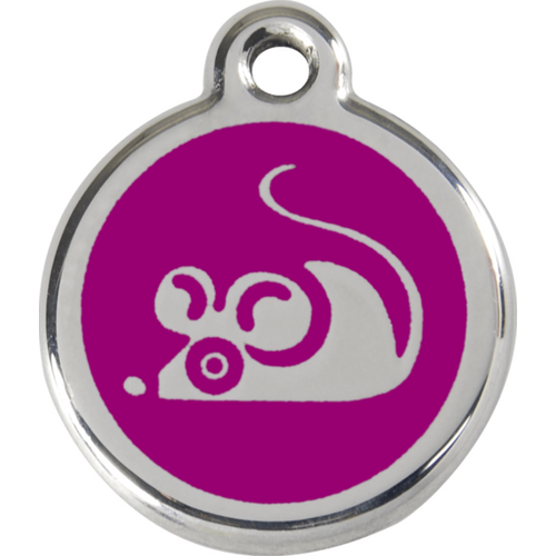 Red Dingo Mouse Tag - Purple - Lifetime Guarantee - Cat, Dog, Pet ID Tag Engraved