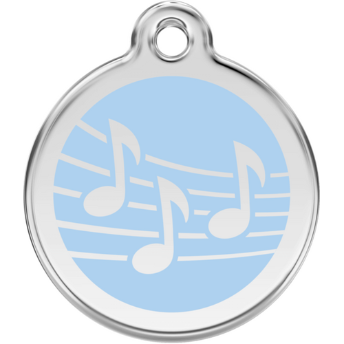 Red Dingo Music Light Blue Tag - Lifetime Guarantee - Cat, Dog, Pet ID Tag Engraved