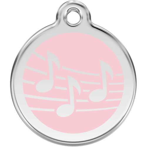 Red Dingo Music Pink Tag - Lifetime Guarantee - Cat, Dog, Pet ID Tag Engraved