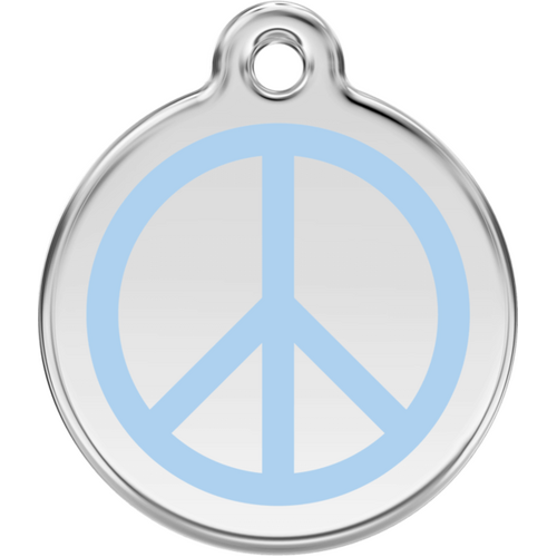 Red Dingo Peace Light Blue Tag - Lifetime Guarantee - Cat, Dog, Pet ID Tag Engraved