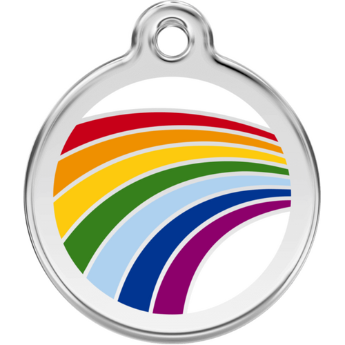 Red Dingo Rainbow Tag- Lifetime Guarantee - Cat, Dog, Pet ID Tag Engraved