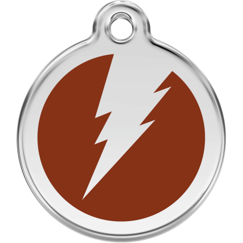 Red Dingo Flash Brown Tag - Lifetime Guarantee - Cat, Dog, Pet ID Tag Engraved