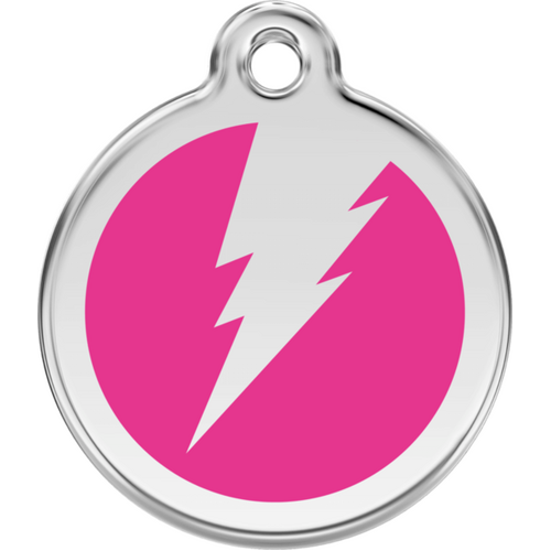 Red Dingo Flash Hot Pink Tag - Lifetime Guarantee - Cat, Dog, Pet ID Tag Engraved