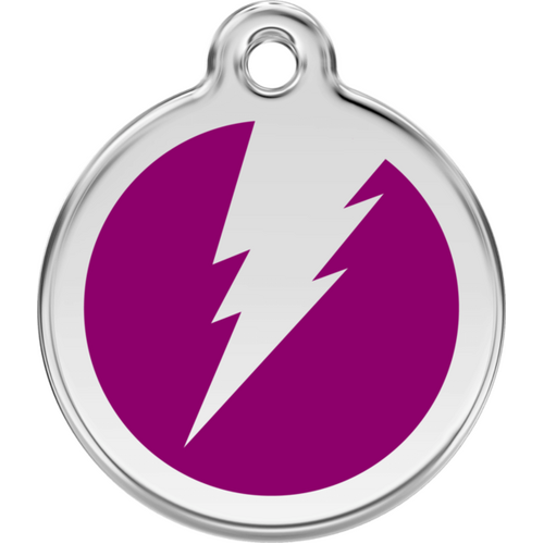 Red Dingo Flash Purple Tag - Lifetime Guarantee - Cat, Dog, Pet ID Tag Engraved