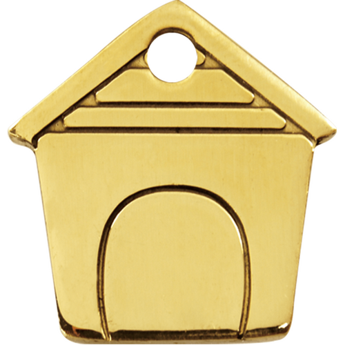 Red Dingo Brass Dog House Tag - Lifetime Guarantee - Cat, Dog, Pet ID Tag Engraved