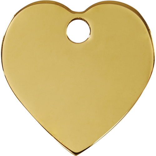 Red Dingo Brass Heart Tag - Lifetime Guarantee - Cat, Dog, Pet ID Tag Engraved