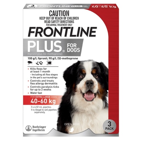 Frontline Plus for Extra Large Dogs 88-132lbs (40-60kg) Red