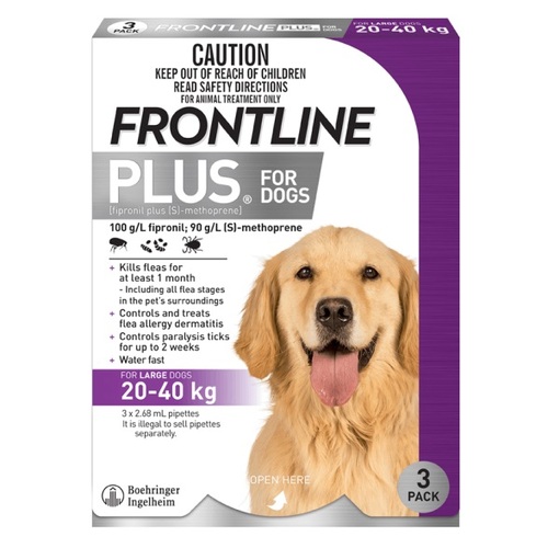 Frontline Plus for Large Dogs 44-88lbs (20-40kg) Purple