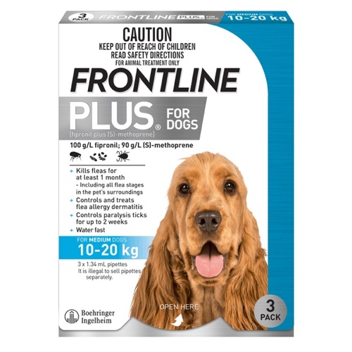 Frontline Plus for Medium Dogs 22-44lbs (10-20kg) Blue