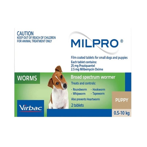 Milpro Allwormer for Small Dogs &amp; Puppies 1-11lbs (0.5 - 5kgs)