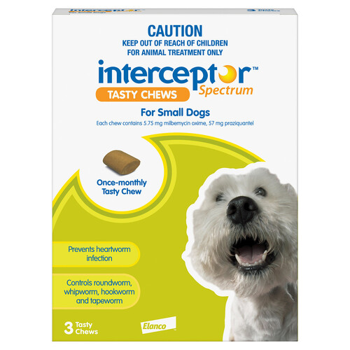 Interceptor Spectrum Chews for Small Dogs 8.8-22lbs (4-11kg) Green