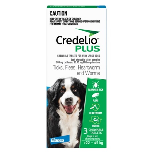 Credelio Plus for Extra Large Dogs 48.5-99lbs (22-45kg) Blue