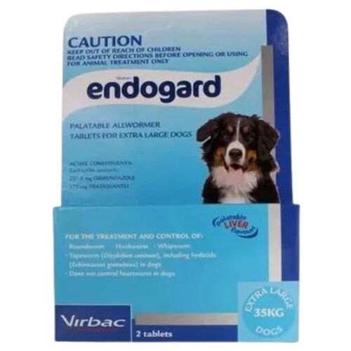 Endogard Allwormer Tablets for X-Large Dogs 77lbs (35kg) Blue - 2 Tablets