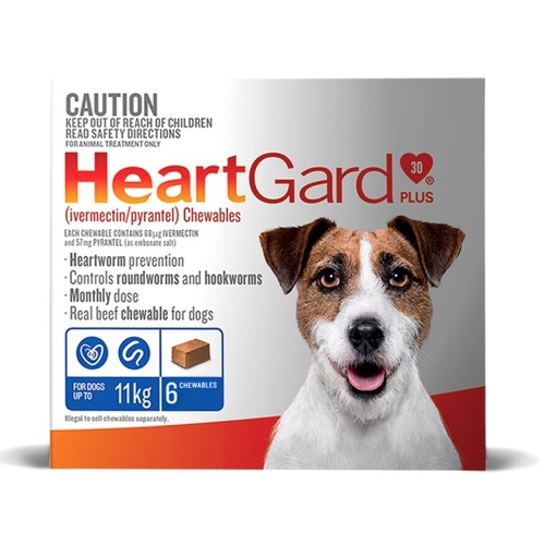 Heartgard 30 Plus Chews for Small Dogs Up to 25lbs (11kg) Blue - 6 Pack