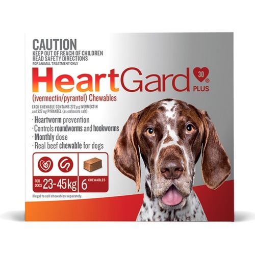 Heartgard 30 Plus Chews for Large Dogs 51-100lbs (23-45kg) Brown - 6 Pack