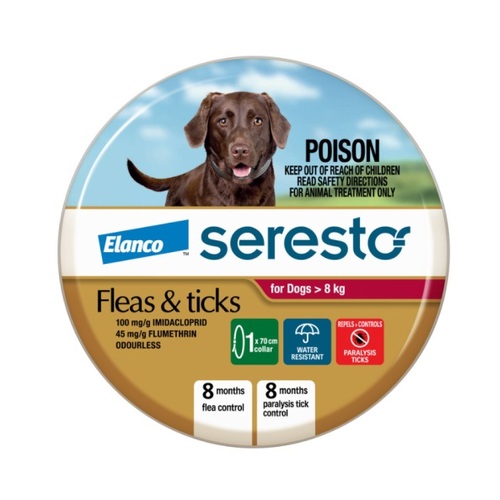 Seresto Flea &amp; Tick Collar for Large Dogs over 18lbs (over 8kg) - 1 Collar