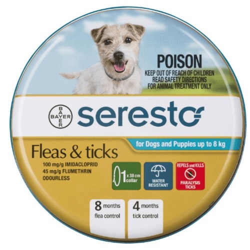 Seresto Flea &amp; Tick Collar for Small Dogs under 18lbs (under 8kg) - 1 Collar